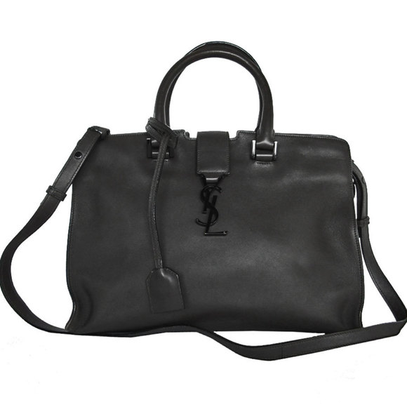SAINT LAURENT Gray Leather Shoulder Bag - Picture 1 of 5
